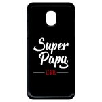 Coque pour smartphone - super papy le seul fond noir - compatible avec samsung galaxy j3 (2018) - plastique ...