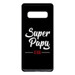Coque pour smartphone - super papy le seul fond noir - compatible avec samsung galaxy s10 + - plastique ...