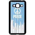 Coque pour smartphone - peace and love - compatible avec samsung galaxy j3 - plastique - bord noir