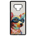 Coque pour smartphone - peinture chihuahua a lunette - compatible avec samsung galaxy note9 - plastique ...