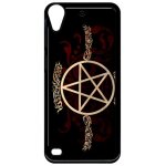 Coque pour smartphone - pentagramme baroque - compatible avec htc desire 530 - plastique - bord noir