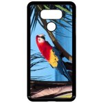 Coque pour smartphone - perroquet mer palmiers - compatible avec lg g6 - plastique - bord noir