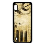 Coque pour smartphone - piano note musique - compatible avec samsung galaxy a10 - plastique - bord noir ...