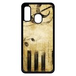 Coque pour smartphone - piano note musique - compatible avec samsung galaxy a40 - plastique - bord noir ...