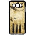 Coque pour smartphone - piano note musique - compatible avec samsung galaxy j7 (2016) - plastique - bord ...