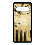 Coque pour smartphone - piano note musique - compatible avec samsung galaxy s10 - plastique - bord noir ...