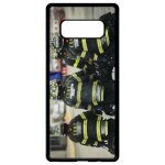 Coque pour smartphone - pompier - compatible avec samsung galaxy note 8. 0 - plastique - bord noir
