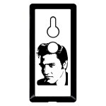 Coque pour smartphone - portrait elvis presley - compatible avec sony xperia xz2 - plastique - bord noir ...