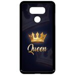 Coque pour smartphone - queen fond noir - compatible avec lg g6 - plastique - bord noir