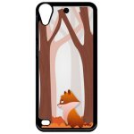 Coque pour smartphone - renard fond - compatible avec htc desire 530 - plastique - bord noir