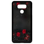 Coque pour smartphone - roses gothic chapelet - compatible avec lg g6 - plastique - bord noir