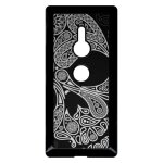 Coque pour smartphone - skull barroque - compatible avec sony xperia xz2 - plastique - bord noir