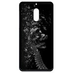 Coque pour smartphone - squelette verre bris - compatible avec nokia 6 (2018) - plastique - bord noir ...
