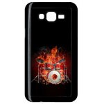Coque pour smartphone - squellette joue a la batterie flamme - compatible avec samsung galaxy j7 - plastique ...