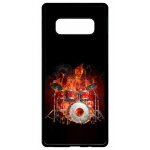 Coque pour smartphone - squellette joue a la batterie flamme - compatible avec samsung galaxy note 8. ...
