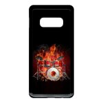 Coque pour smartphone - squellette joue a la batterie flamme - compatible avec samsung galaxy s10e - ...