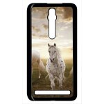 Coque pour smartphone - sunset horses - compatible avec asus zenfone 2 ze551ml - plastique - bord noir ...