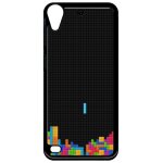 Coque pour smartphone - tetris black - compatible avec htc desire 530 - plastique - bord noir