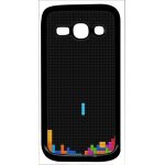 Coque pour smartphone - tetris black - compatible avec samsung galaxy ace 3 - plastique - bord noir