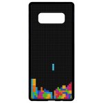 Coque pour smartphone - tetris black - compatible avec samsung galaxy note 8. 0 - plastique - bord noir ...