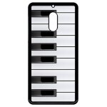 Coque pour smartphone - touche de piano noir et blanc - compatible avec nokia 6 (2018) - plastique - ...