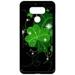 Coque pour smartphone - trefle porte bonheur - compatible avec lg g6 - plastique - bord noir