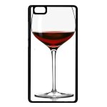 Coque pour smartphone - verre de vin - compatible avec huawei p8 lite (2015) - plastique - bord noir