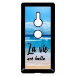 Coque pour smartphone - la vie est belle fond mer - compatible avec sony xperia xz2 - plastique - bord ...