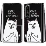 Coque pour sony xperia 1 iii, etui en cuir pu portefeuille housse coque avec 360 degres silicone antichoc ...