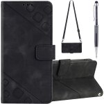 Coque pour sony xperia 1 iv avec cordon, rglable lanyard housse rabat portefeuille cuir etui, slim ...