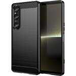 Coque pour sony xperia 1 vi, [fibre de carbone] premium flexible tpu silicone housse etui de protection ...