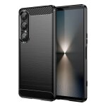 Coque pour sony xperia 1 vii - housse etui silicone gel carbone + film ecran - noir