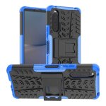 Coque pour sony xperia 10 v - housse etui rigide anti choc + verre trempe - bleu