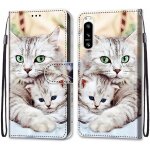 Coque pour sony xperia 5 iv, etui en cuir pu portefeuille housse coque avec 360 degres silicone antichoc ...