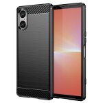 Coque pour sony xperia 5 v - housse etui silicone gel carbone + film ecran - noir