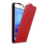 Coque pour sony xperia c4 en rouge de pomme housse de protection etui au design flip avec fermeture magn�tique ...