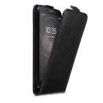Coque pour sony xperia l2 en noir nuit housse de protection etui au design flip avec fermeture magn�tique ...