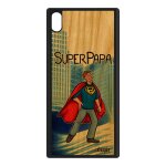 Coque sony xperia xa1 ultra bois silicone super papa comique dessin humour drole etui bande dessine ...