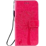 Coque sony xperia xz1, [avec film protecteur trempe libre] (serie de chat et d'arbre) retro premium flip ...