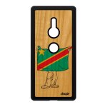 Coque sony xperia xz2 bois silicone drapeau rdc congo kinshasa congolais portable foot personnalis� can ...