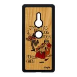 Coque pour sony xperia xz2 bois silicone jpeux pas j'dois garder mon chien humour bande dessin�e noir ...