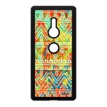 Coque sony xperia xz2 silicone motif azteque jolie personnalis� case tribal motif jaune ethnique de protection ...