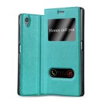 Coque pour sony xperia z5 premium en turquoise menthe housse de protection etui avec fermeture magn�tique, ...