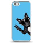 Coque souple pour apple iphone 5c avec impression motifs chien a lunettes sur f