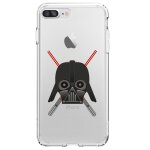 Coque souple pour apple iphone 7 plus avec impression motifs dark et sabres lase