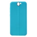 Coque souple bleue aspect cuir coutures apparentes pour one - a9