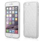 Coque souple avec dos aspect cuir blanc pour iphone 6 de 4, 7 pouces