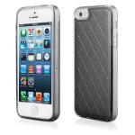 Coque souple avec dos aspect cuir noir pour iphone 5s