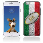 Coque souple en gel pour apple iphone 6 avec impression ballon de rugby et drape