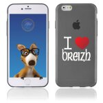 Coque souple en gel pour apple iphone 6 avec impression coeur rouge i love breiz